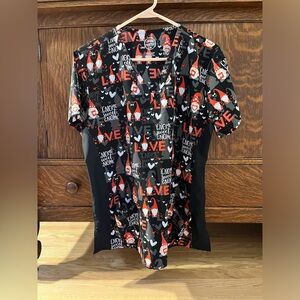 Valentines Day Gnome Scrub Top